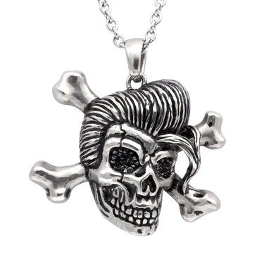 rockabilly elvis skull necklace